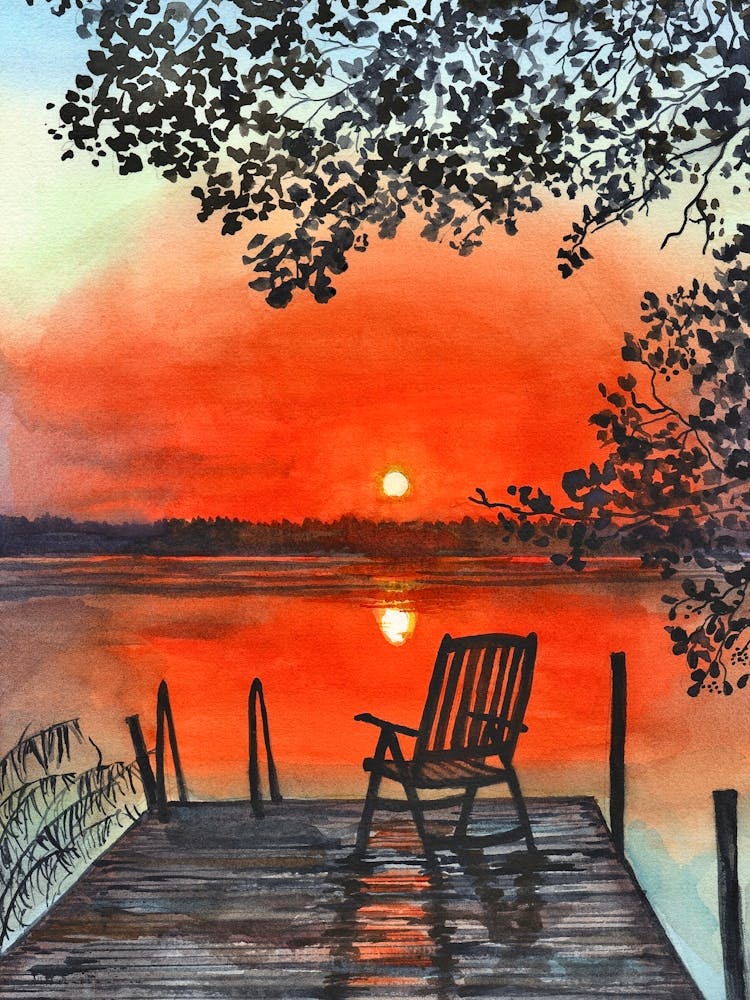 Sonnenuntergang am Steg