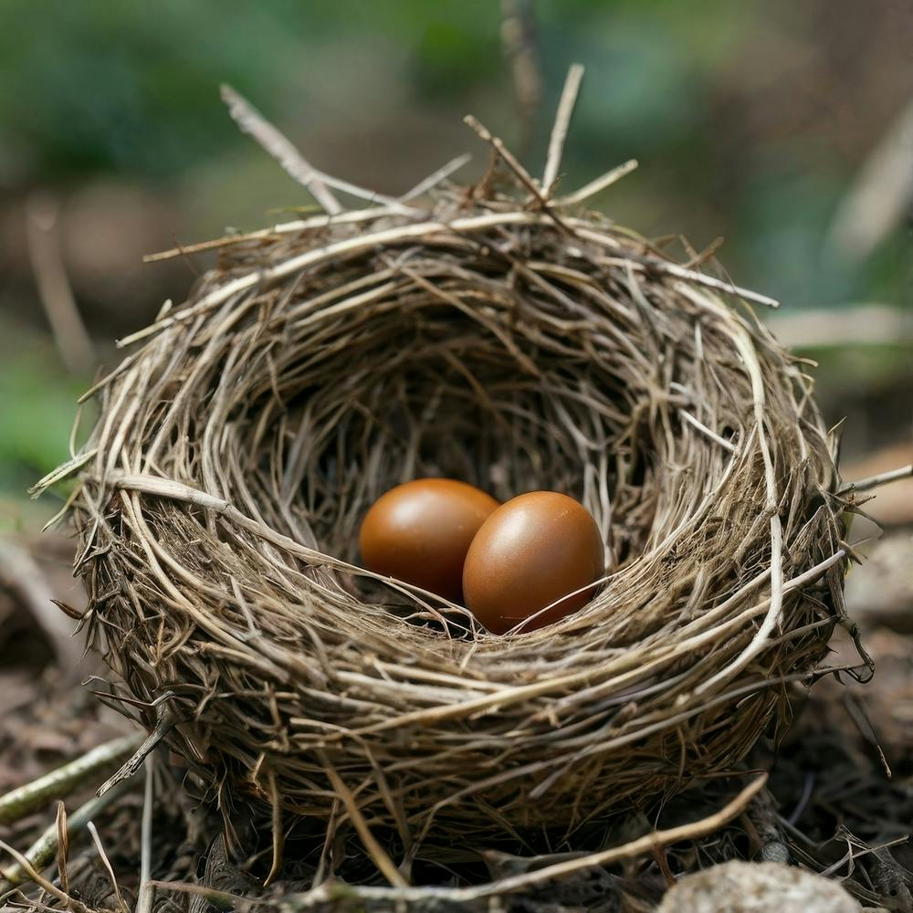 Zwei Eier in einem Nest