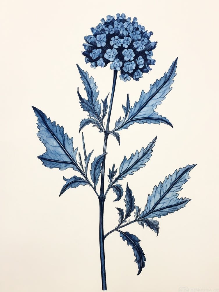 Blue Botanical Prairie Clover