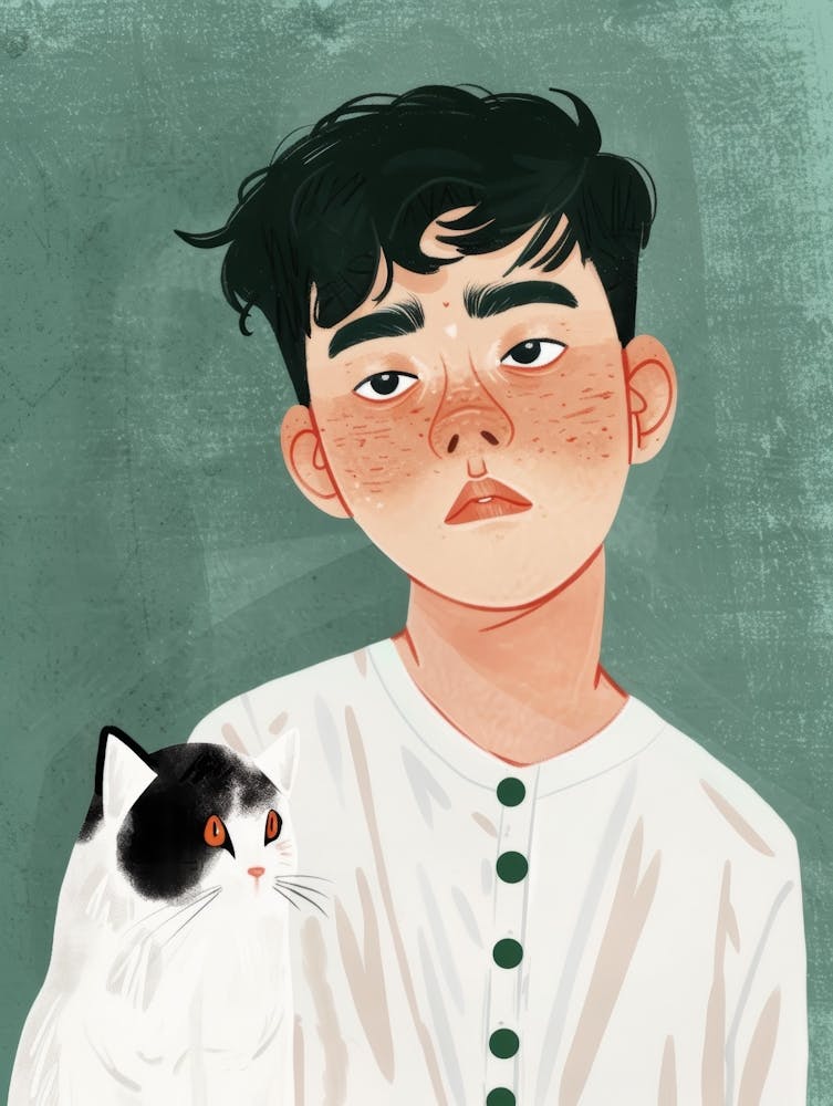 Boy With A Cat 2