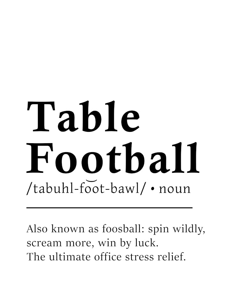 Table Football Definition Poster - Dictionary