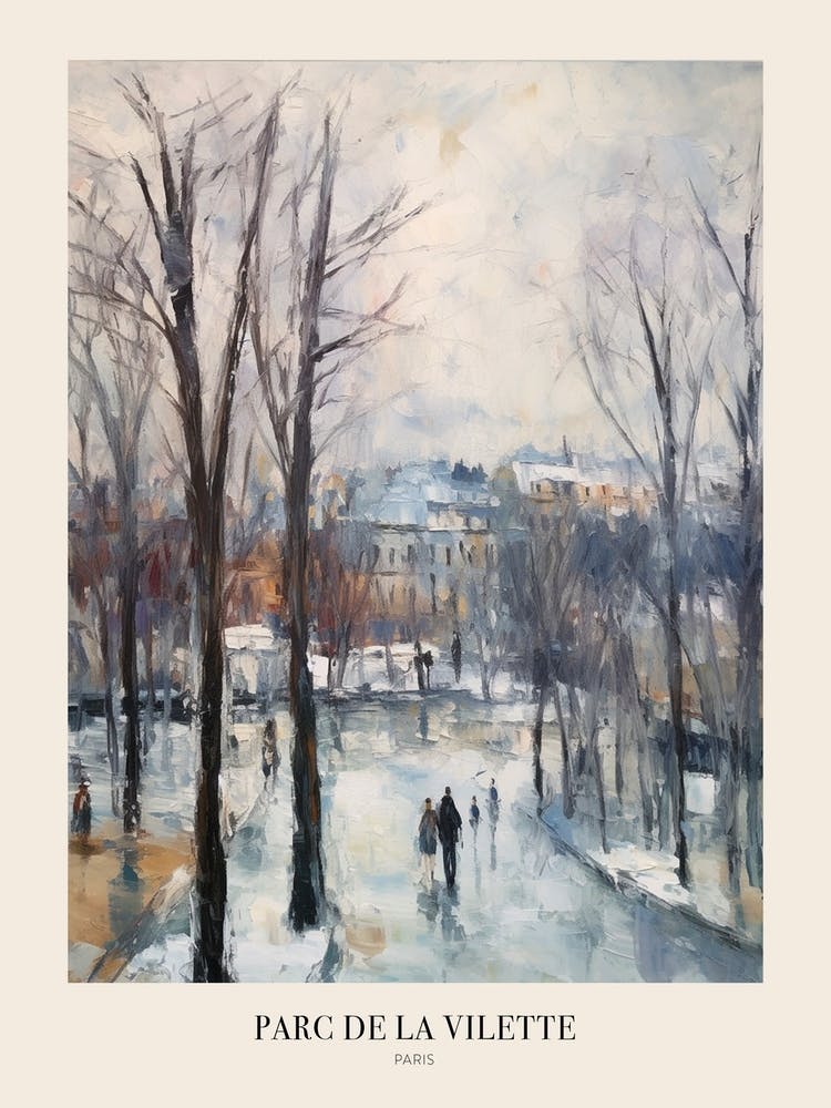 Winter City Park Poster Parc De La Vilette Paris 4