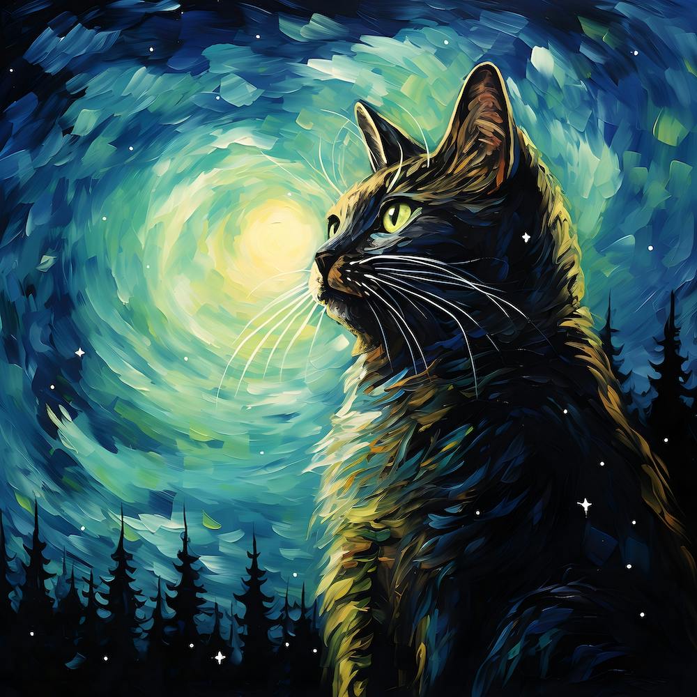 Van Gogh Inspired Cat