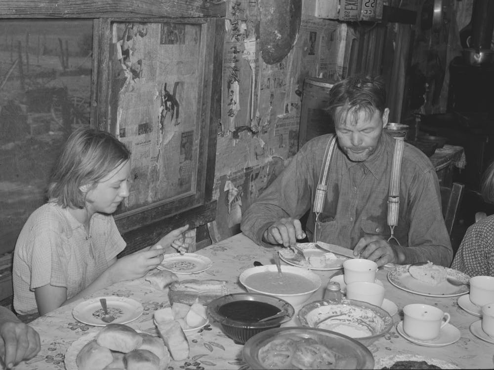 Tenant Farmer And Daughter At Noonday Meal Near Muskogee, Oklahoma, See General Caption Number 20 By Russell