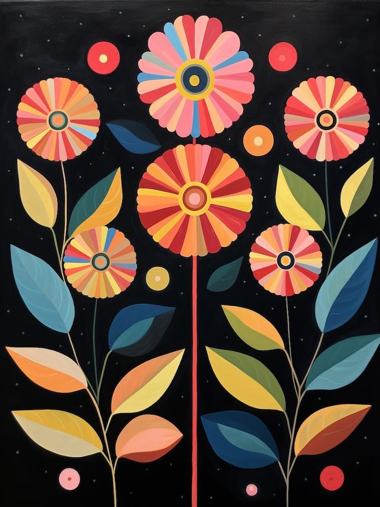 Zinnia 3 Hilma Af Klint Inspired Flower Illustration
