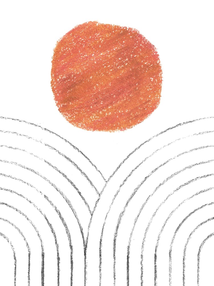Orange terracotta Sun and rainbows