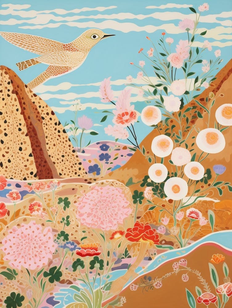 Maximalist Bird Painting Dunlin 2