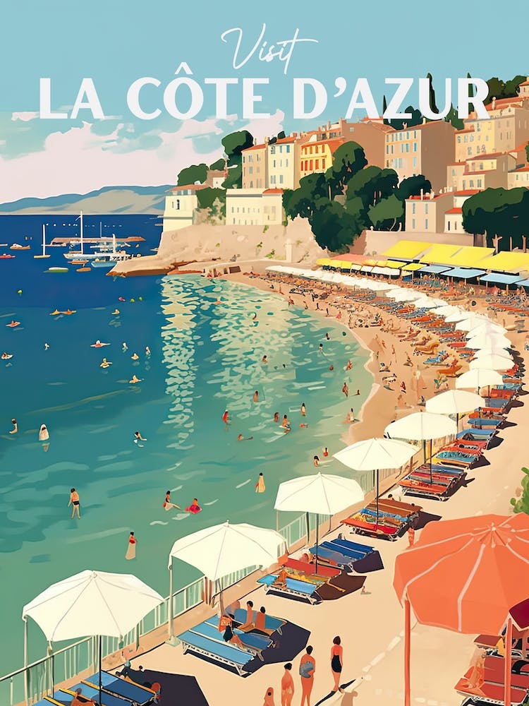 Cote D Azur France Travel Poster 1