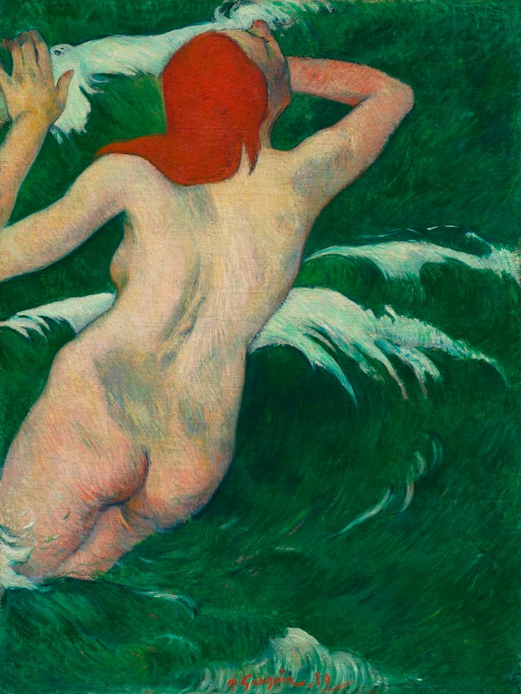 In The Waves (Dans Les Vagues) (1889), Paul Gauguin