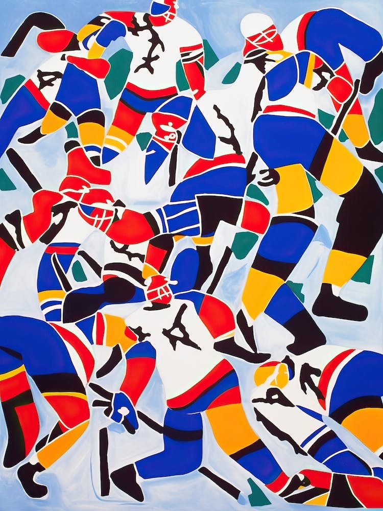 Ice Hockey In The Style Of Matisse 4
