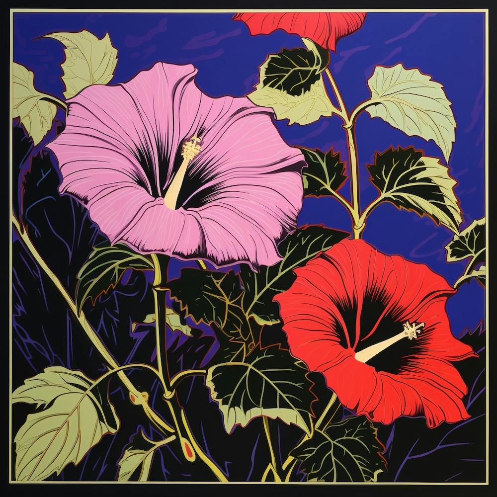 Moonflower 1 Pop Art Illustration Square