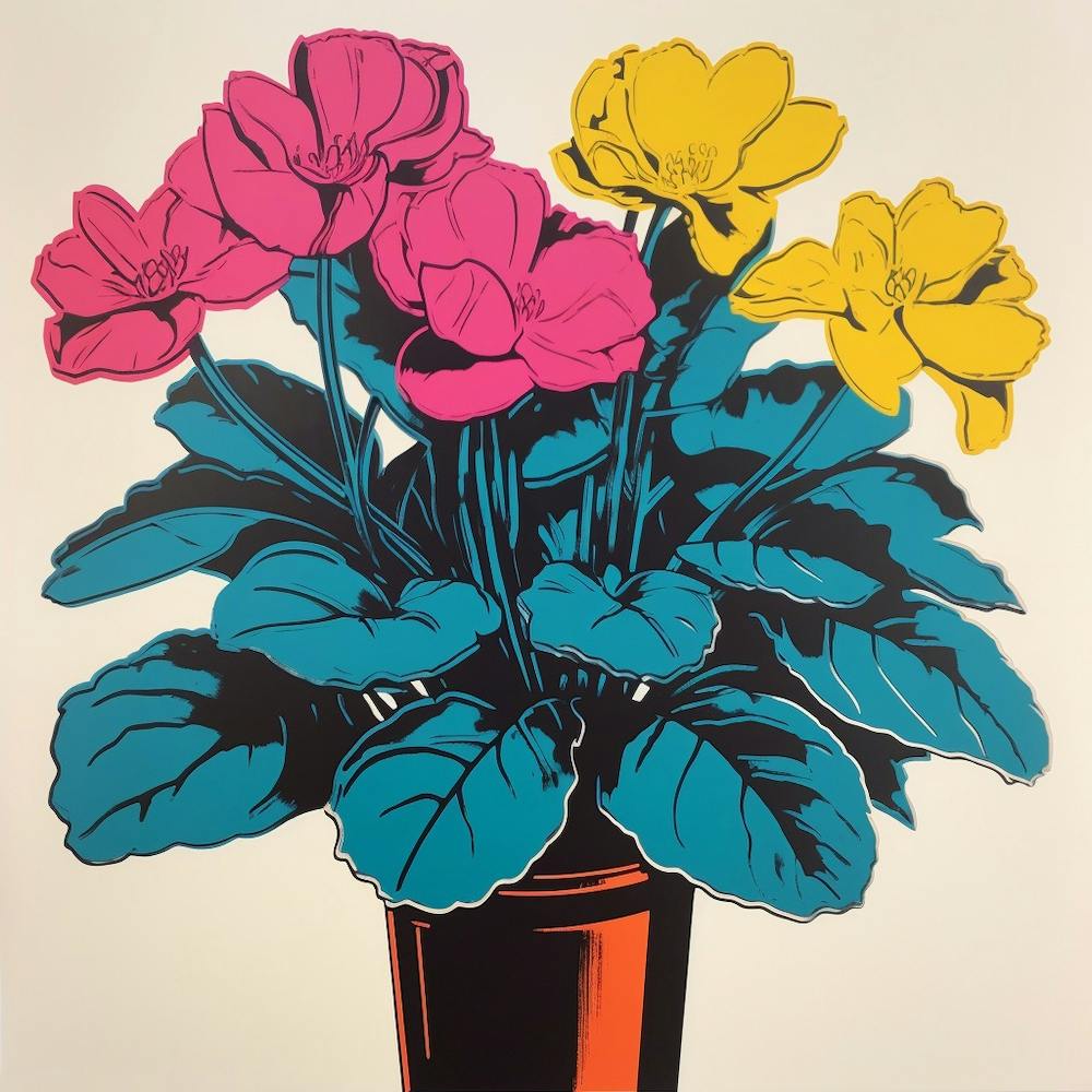 Cyclamen 1 Pop Art Illustration Square