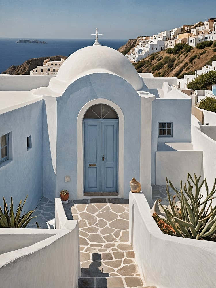 Greek Island Blue Door