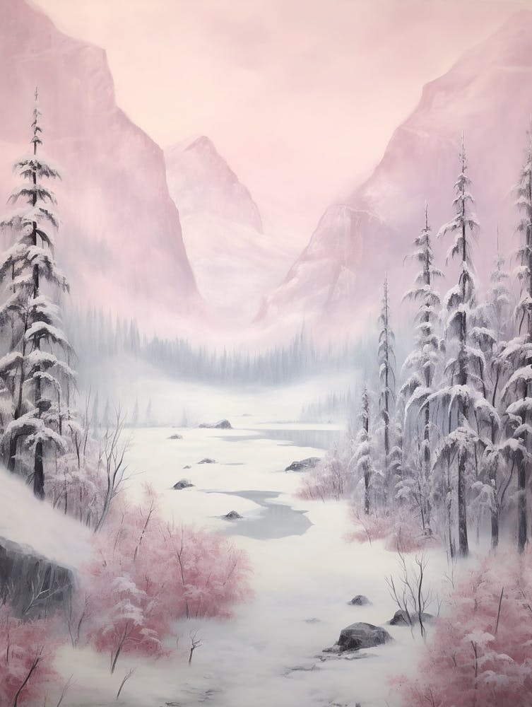 Dreamy Winter Painting Jasper National Park Canada 1