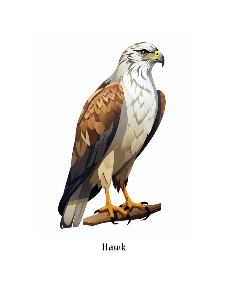 Hawk Kids Animal Poster