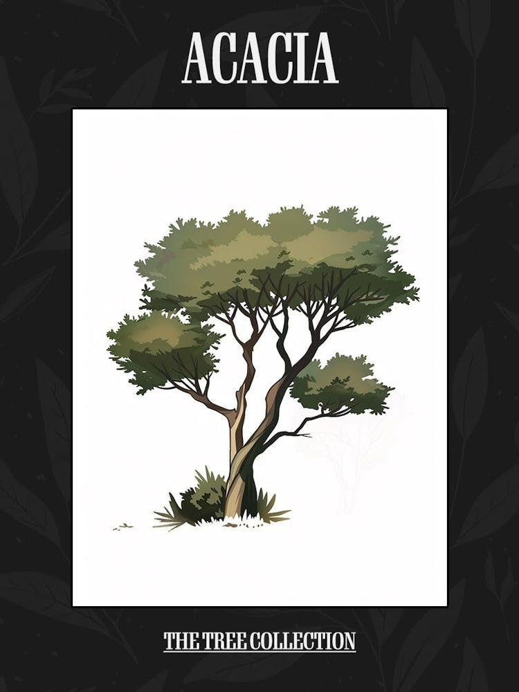 Acacia Tree Pixel Illustration 1 Poster