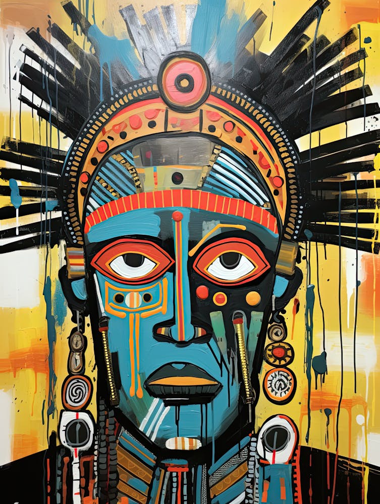 Indian, Native american Basquiat style