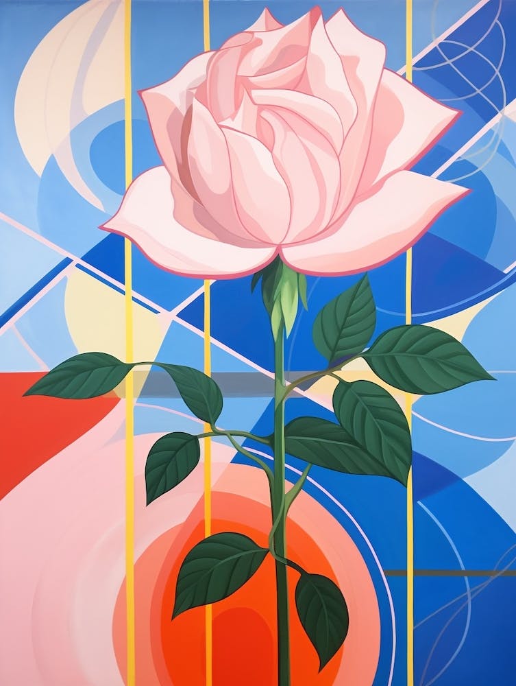 Rose 9 Hilma Af Klint Inspired Pastel Flower Painting