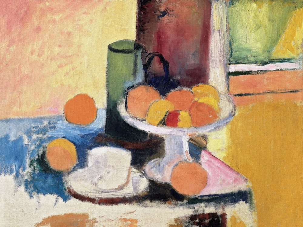Oranges Still Life, Colorful Vintage Wall Art
