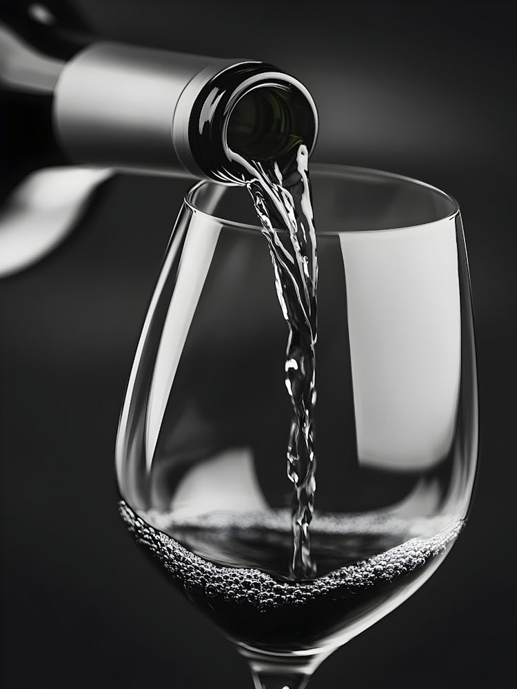 Wein in ein Weinglas gießen