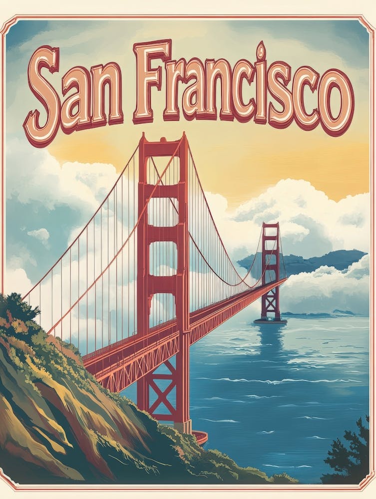 Aihrgdesign A Vintage Travel Poster Of San Francisco 1