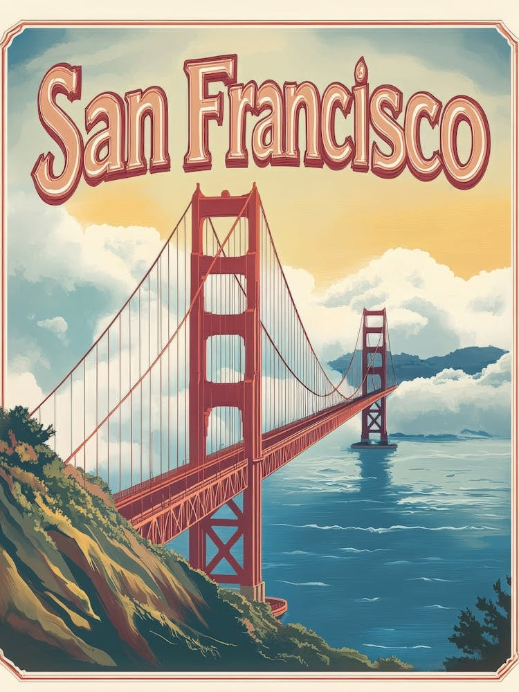 Aihrgdesign A Vintage Travel Poster Of San Francisco 1