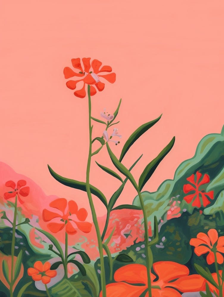 Boho Wildflower Painting Wild Phlox 1