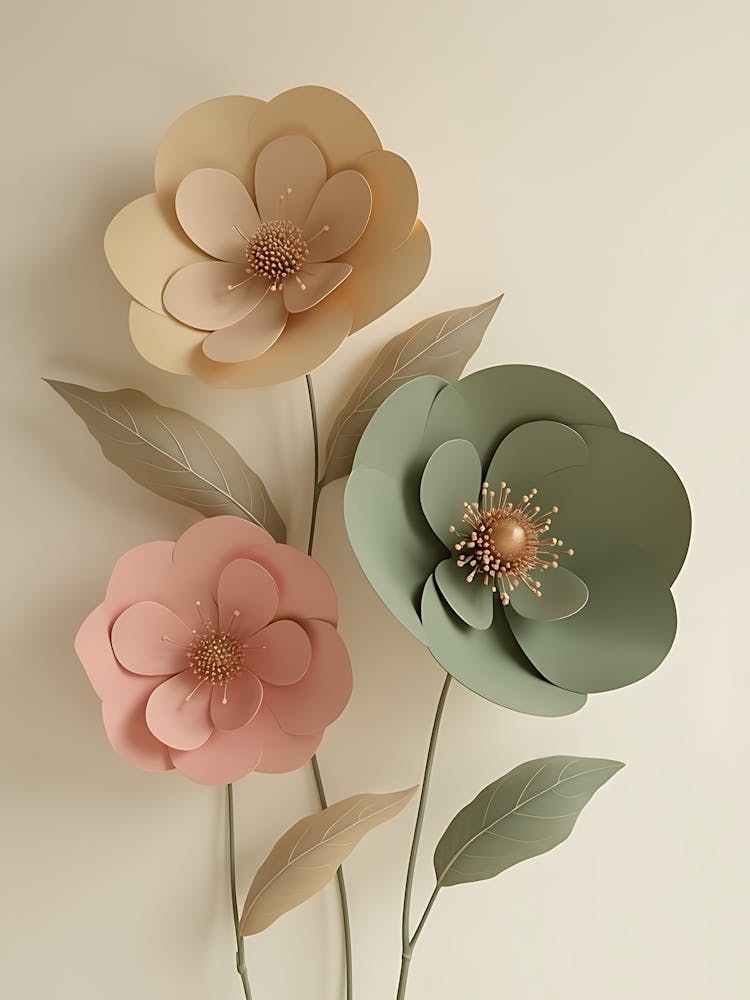 Weiche Pastellblumenillustrationen | Verträumte & Zarte Wandkunst