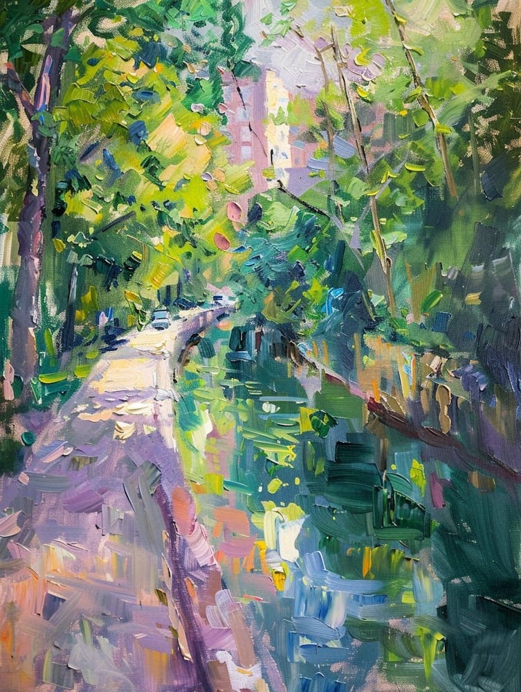 Red River Cultural District Austin Texas Oil Painting 1
