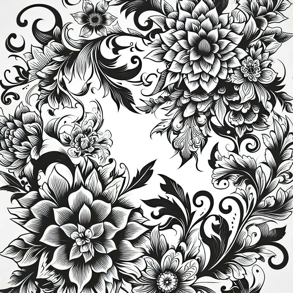 Black And White Floral Design 9
