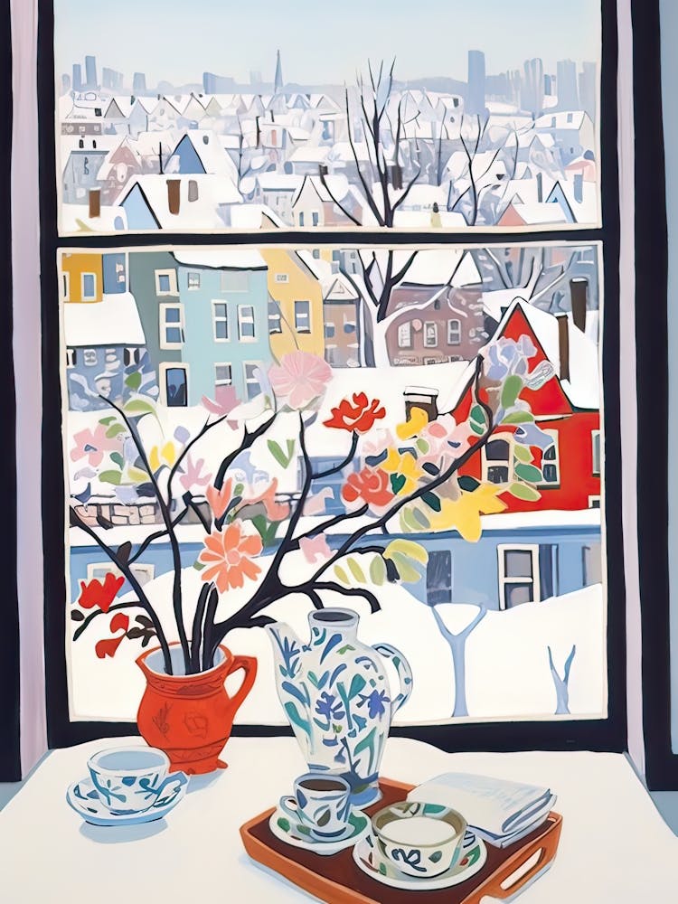 The Windowsill Of Chicago   Usa Snow Inspired By Matisse 3