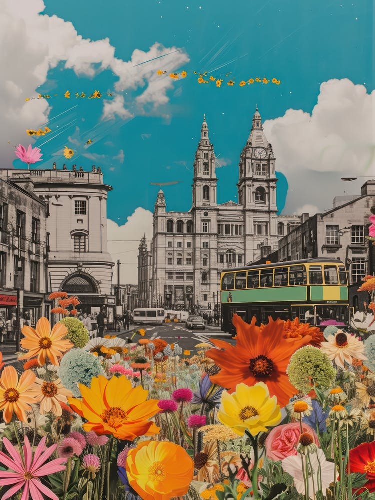 Dublin   Floral Retro Collage Style 4