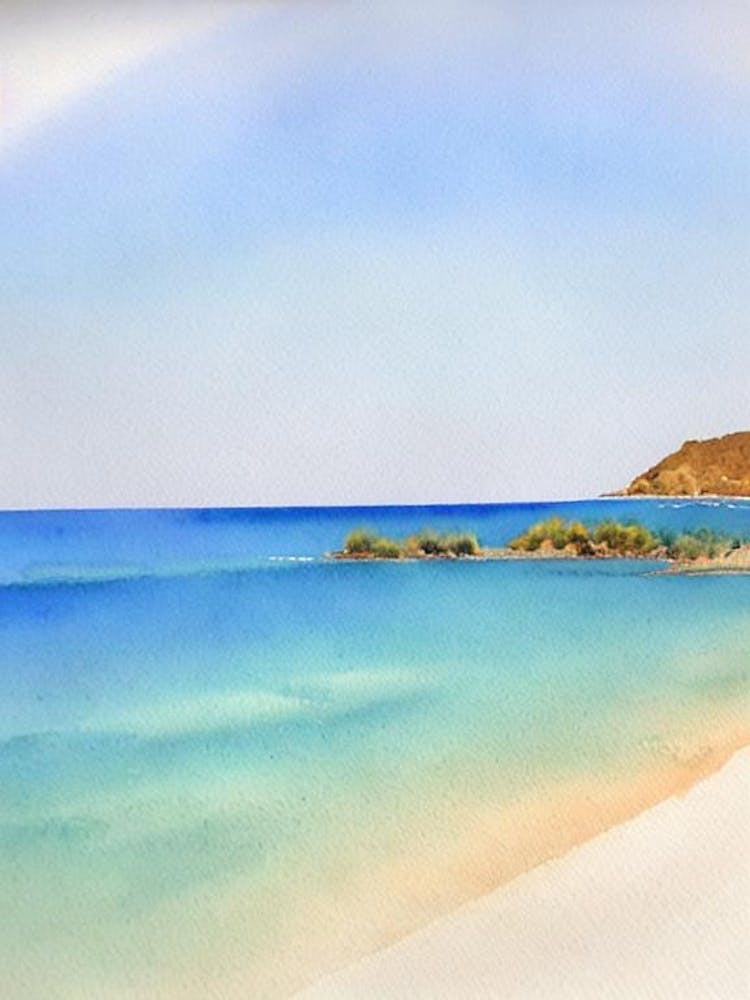 Elafonisi Beach, Kreta, Griechenland Aquarell