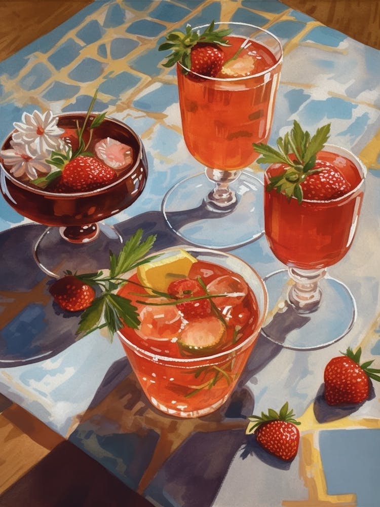 Strawberries And Cocktails In The Summer Sun 4