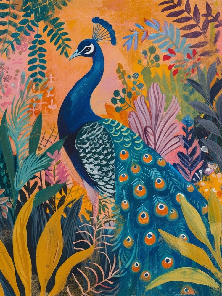Peacock & The Leaves Painting 4