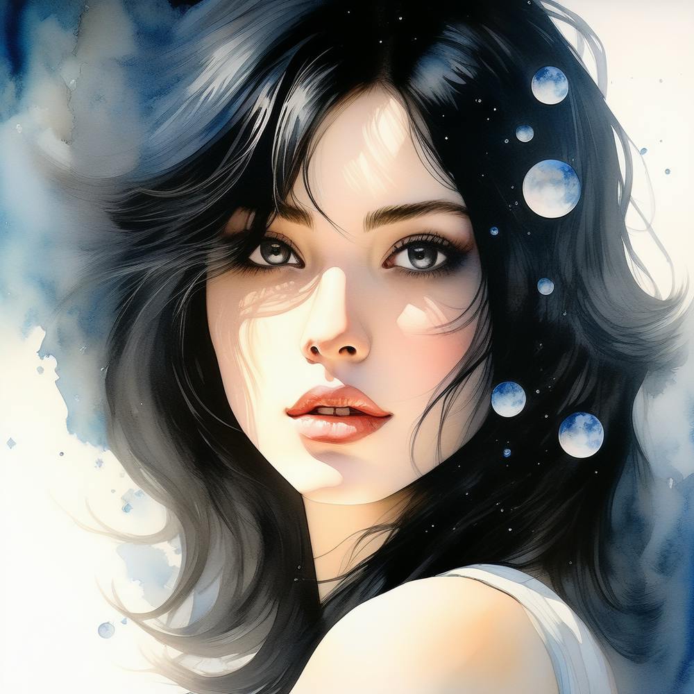 Watercolor Of A Girl