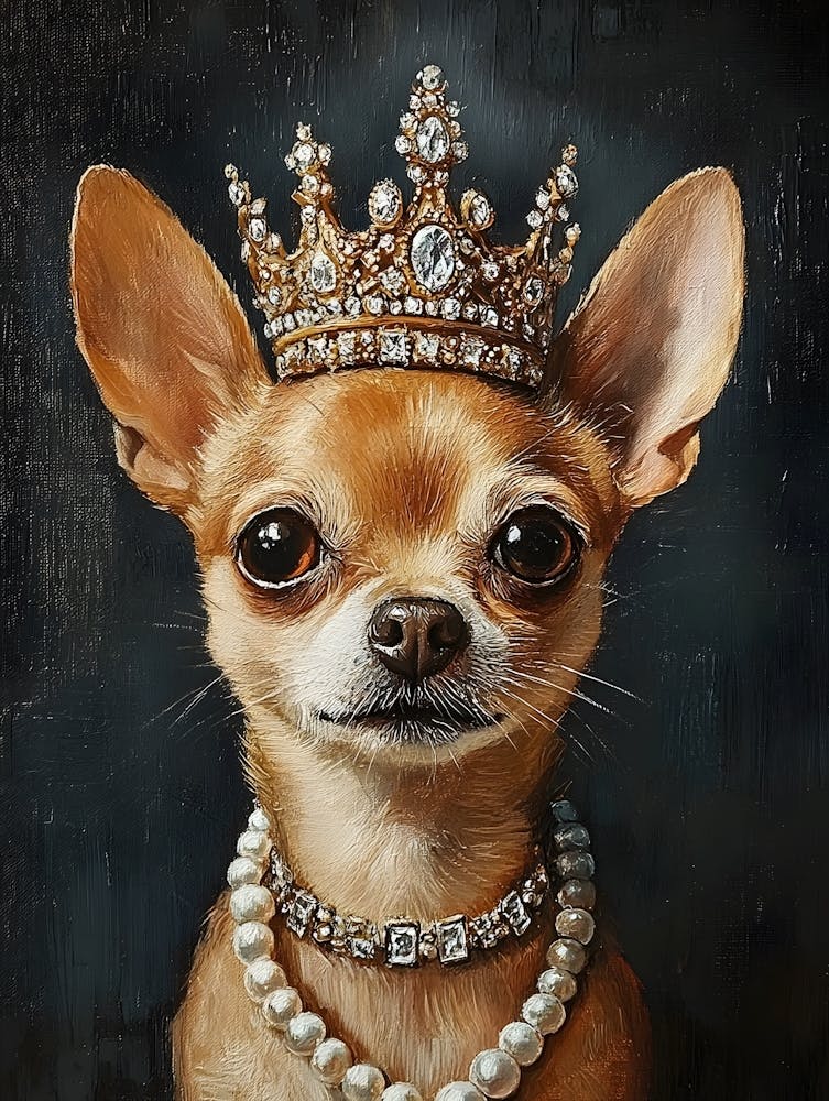 Chihuahua In Crown And Pearls 7