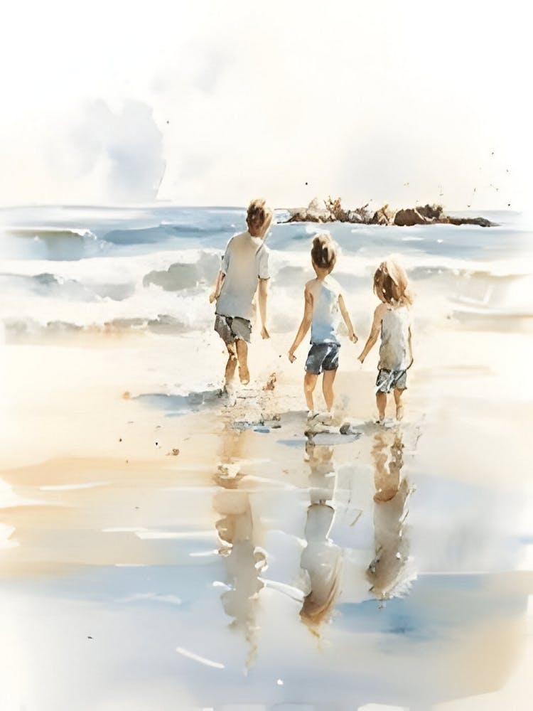 Children At The Beach 1