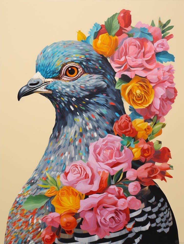 Bird With A Flower Crown Pigeon 2