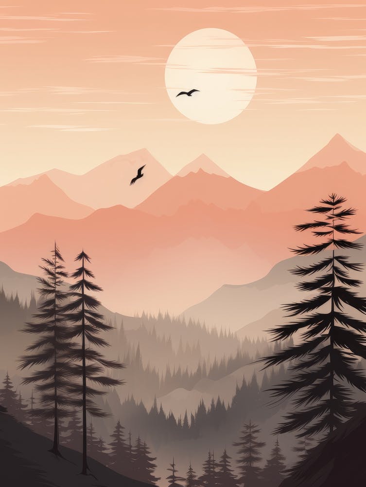 Coucher de Soleil Dans Les Montagnes 23