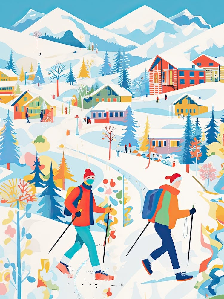 La Plagne   France, Ski Resort Illustration 2