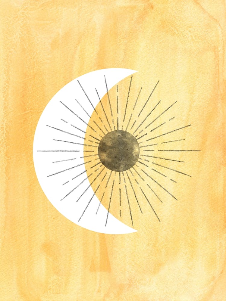 Gelbe Sonne und Mond