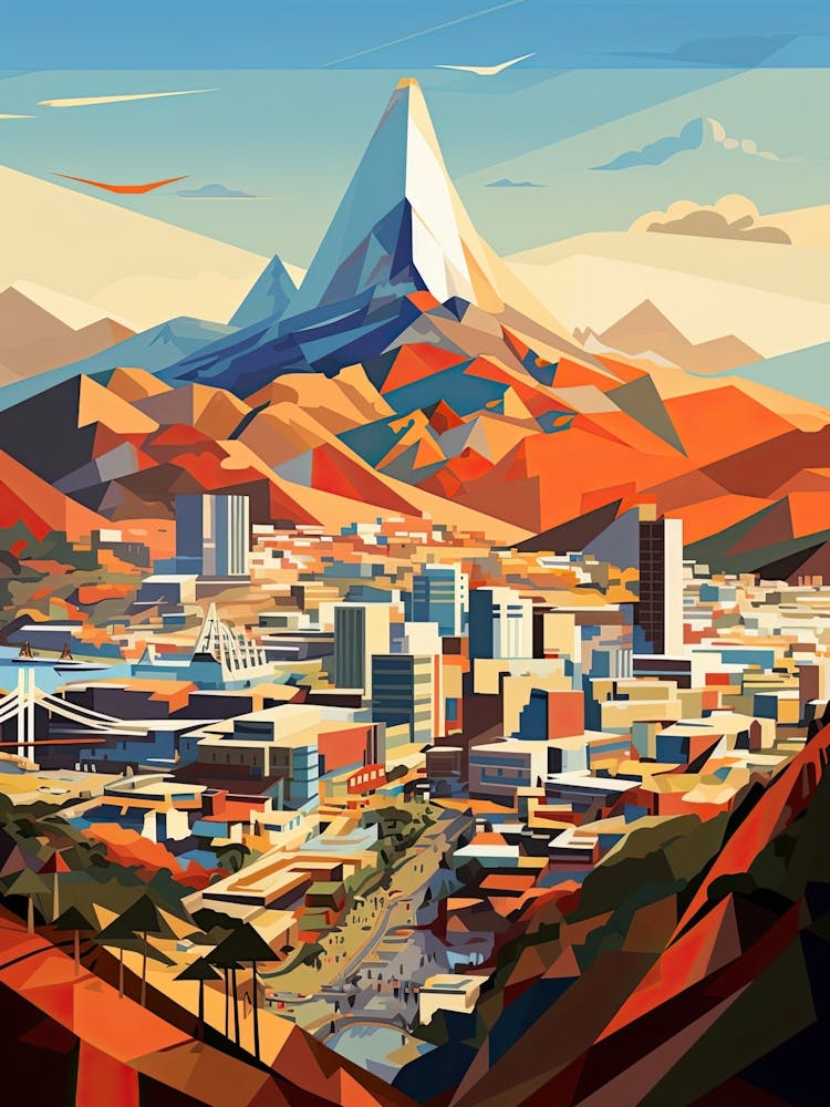 Los Angeles, Us, Geometric Illustration 1
