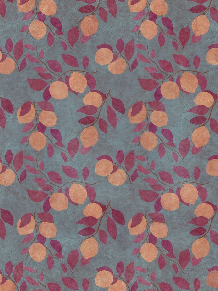 Citrus Symphony - Lemons on Vibrant Blue Canvas