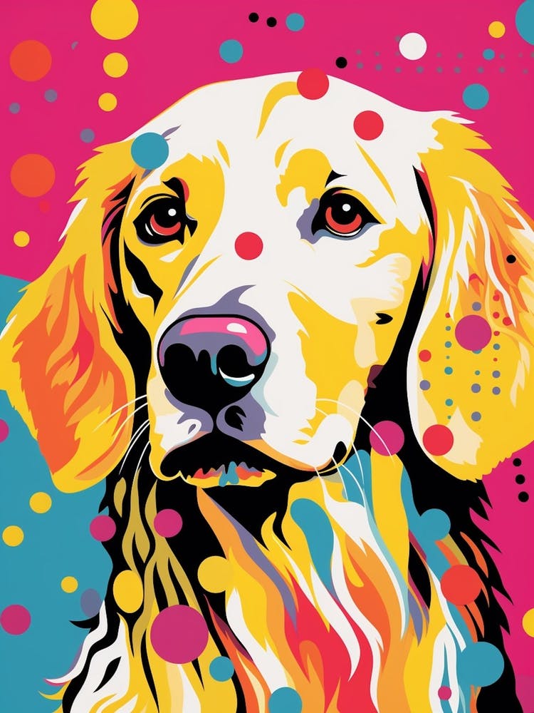 Pop Art Graphic Design Style Golden Retriever 1