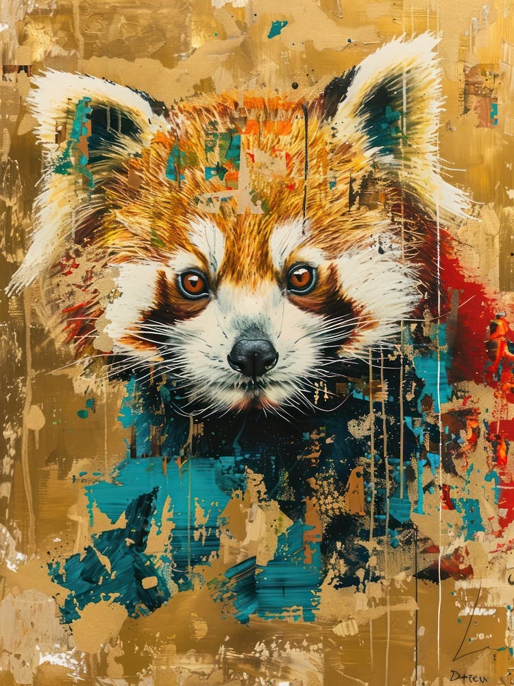 Red Panda Gold Effect Collage 2