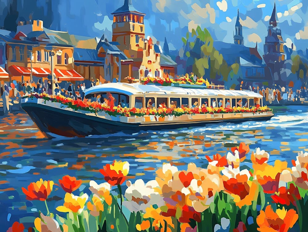 Tulips On The Canal