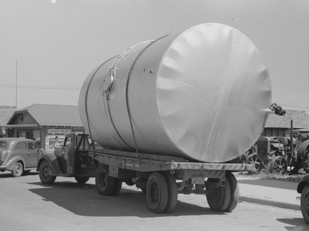 Tank On Truck, Dumas, Texas By Russell Lee