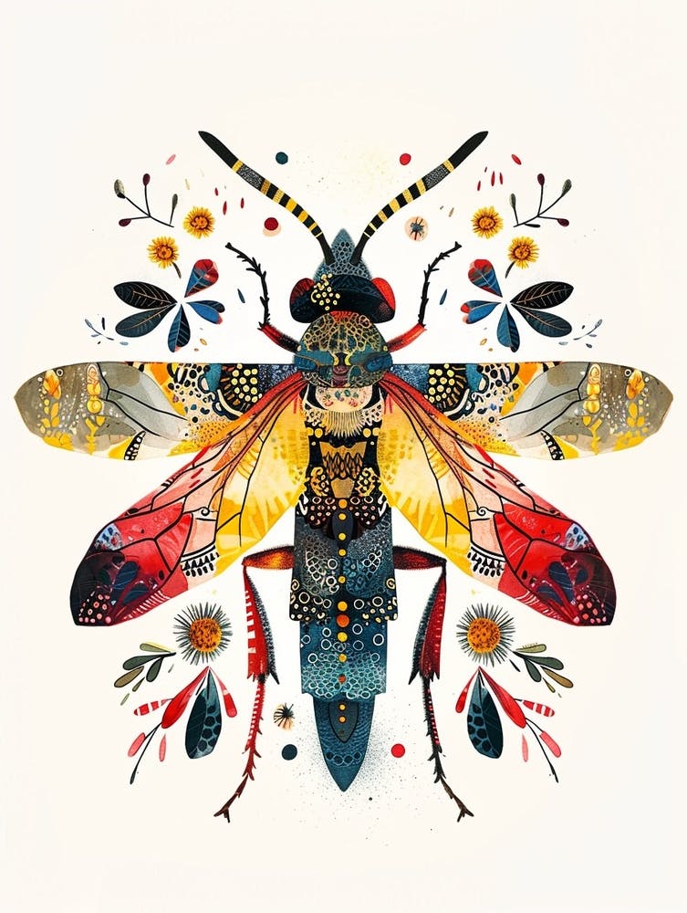 Colourful Insect Illustration Hornet 10