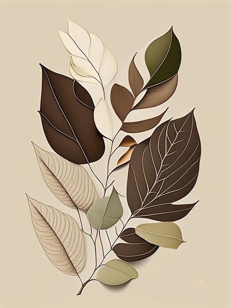 Olive Leaf Earthy Line Art
